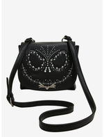 LOUNGEFLY THE NIGHTMARE BEFORE CHRISTMAS: JACK STUDDED FLAP CROSSBODY BAG