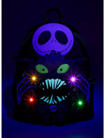 Loungefly Disney The Nightmare Before Christmas Jack Skellington Wreath Glow-in-the-Dark Light-Up Mini Backpack