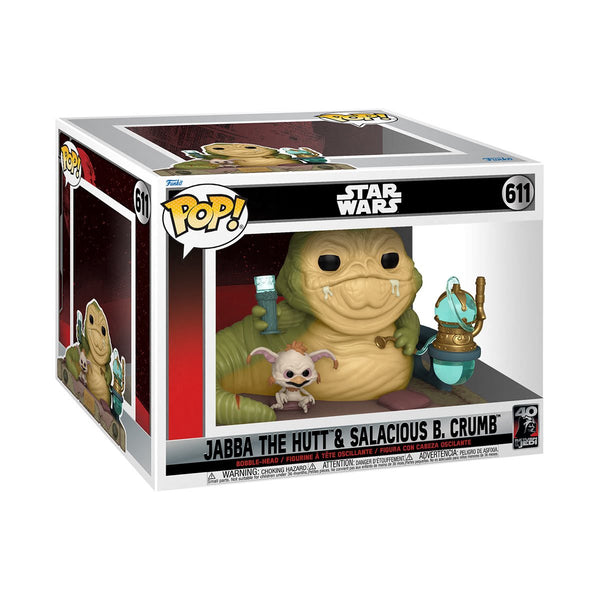 Star Wars: Return of the Jedi 40th Anniversary Jabba and Salacious Crumb Deluxe Funko Pop! Vinyl Figure #611