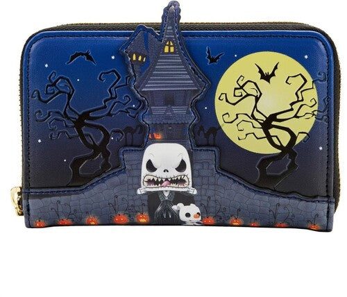 LOUNGEFLY THE NIGHTMARE BEFORE CHRISTMAS: JACK SKELLINGTON HOUSE ZIP AROUND WALLET