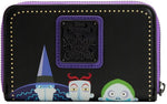 LOUNGEFLY NIGHTMARE BEFORE CHRISTMAS: LOCK SHOCK BARREL OOGIE BOOGIE ZIP AROUND WALLET