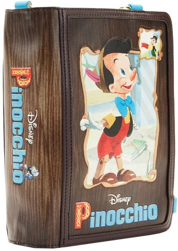 LOUNGEFLY DISNEY: CLASSIC BOOKS PINOCCHIO CONVERTIBLE CROSS BODY BAG