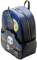 LOUNGEFLY NIGHTMARE BEFORE CHRISTMAS: JACK SKELLINGTON HOUSE MINI BACKPACK