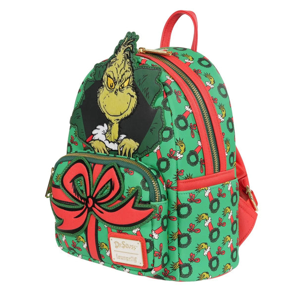 Loungefly-How the Grinch Stole Christmas Grinch Christmas Present Mini-Backpack - EE Exclusive