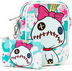 DISNEY BAG AND WALLET COMBO, LILO AND STITCH SCRUMP GREENS, VEGAN LEATHER