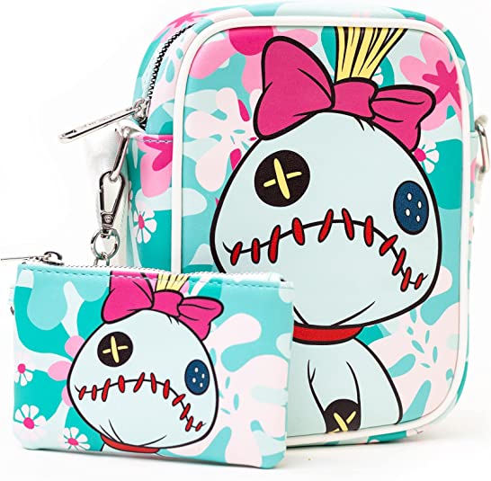DISNEY BAG AND WALLET COMBO, LILO AND STITCH SCRUMP GREENS, VEGAN LEATHER
