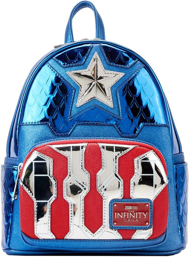Loungefly Marvel Shine Captain America Double Strap Shoulder Bag