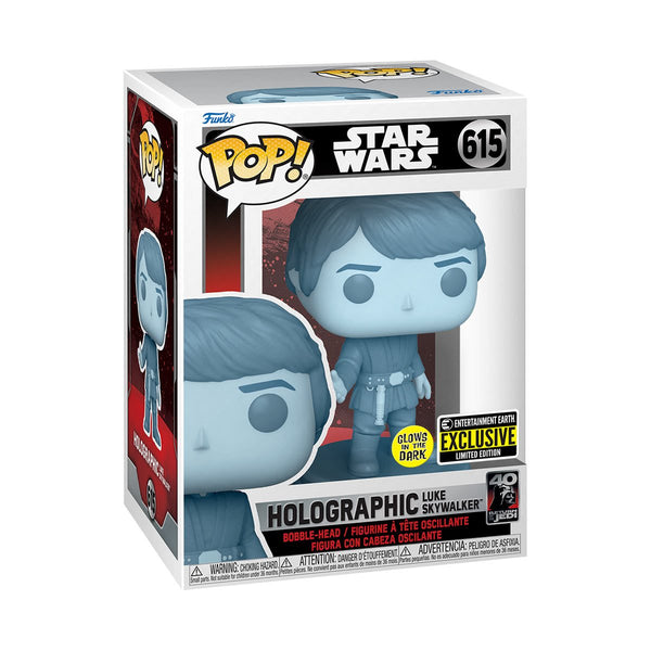 Star Wars: Return of the Jedi 40th Hologram Luke Glow-in-the-Dark Pop! EE Exclusive #615