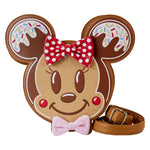 Mickey and Minnie Mouse Gingerbread Cookie Figural Crossbody Purse