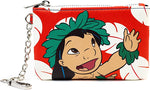 DISNEY BAG AND WALLET COMBO, LILO AND STITCH LILO HULA POSE AND DRESS PRINT RED, VEGAN LEATHER