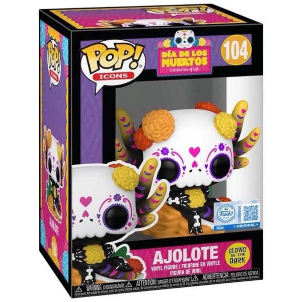 Dia De Los Muertos Ajolote Glow-in-the-Dark Funko Pop! Vinyl Figure EE Exclusive #104