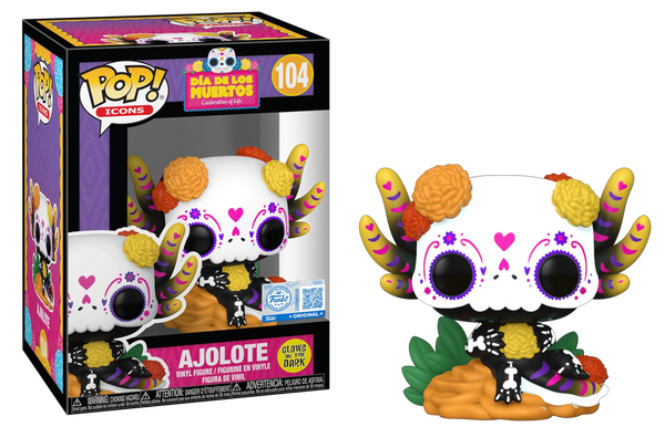 Dia De Los Muertos Ajolote Glow-in-the-Dark Funko Pop! Vinyl Figure EE Exclusive #104