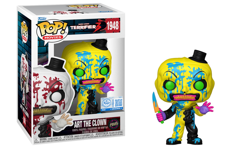 Terrifier 3 Art the Clown Bloody Funko Pop EE Exclusive! Vinyl Blacklight CHASE #1948