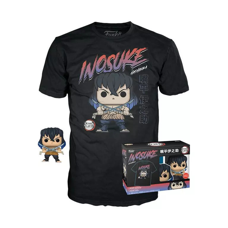 Copy of Inosuke Hashibira (unmasked) Funko POP! and Tee Box set (L)