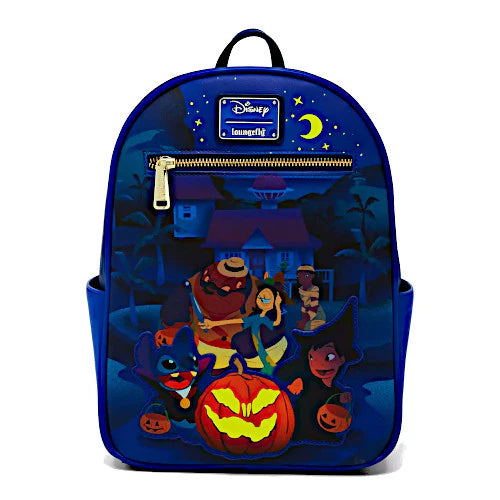 Disney Loungefly Lilo & Stitch Halloween Trick or Treating Mini Backpack GITD