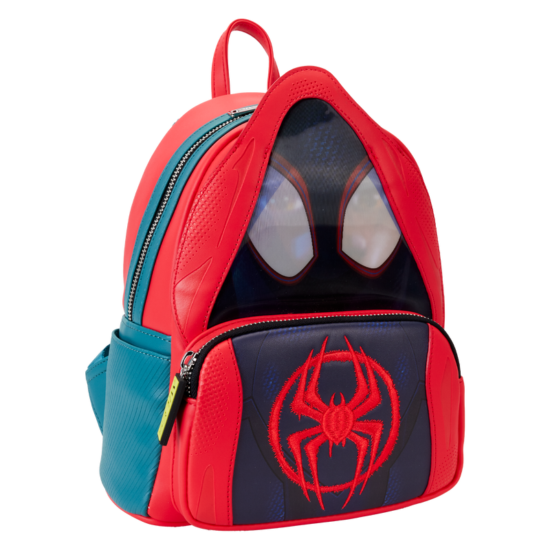 Loungefly Marvel Spider-Verse Miles Morales Hoodie Cosplay Lenticular Mini Backpack