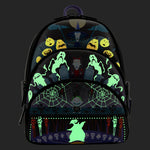 LOUNGEFLY THE NIGHTMARE BEFORE CHRISTMAS: TRIPLE POCKET LOCK SHOCK BARREL OOGIE BOOGIE MINI BACKPACK