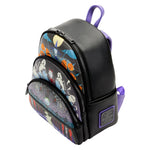 LOUNGEFLY THE NIGHTMARE BEFORE CHRISTMAS: TRIPLE POCKET LOCK SHOCK BARREL OOGIE BOOGIE MINI BACKPACK