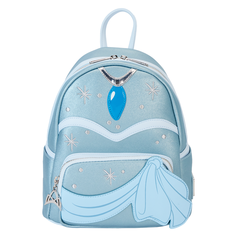 Loungefly Disney The Princess and the Frog Tiana Blue Gown Glitter Cosplay Mini Backpack