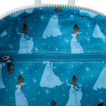 Loungefly Disney The Princess and the Frog Tiana Blue Gown Glitter Cosplay Mini Backpack