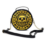 PIRATES OF THE CARIBBEAN DEAD MEN TELL NO TALES WITH AZTEC COIN FACE BLACK CROSSBODY BAG