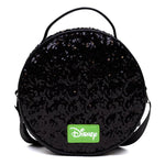 ROUND CROSSBODY BAG - SNOW WHITE POISON APPLE GLOW IN THE DARK APPLIQUE BLACK SEQUIN