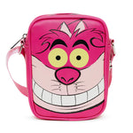 CROSSBODY BAG - ALICE IN WONDERLAND'S CHESHIRE CAT CHARACTER FACE CLOSE-UP WITH GITD EYES GREEN
