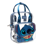 CLEAR LIGHT-UP CROSSBODY BAG WITH HANDLES - LILO & STITCH STITCH SMILING EXPRESSION