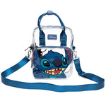CLEAR LIGHT-UP CROSSBODY BAG WITH HANDLES - LILO & STITCH STITCH SMILING EXPRESSION