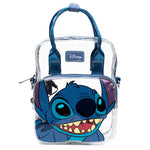 CLEAR LIGHT-UP CROSSBODY BAG WITH HANDLES - LILO & STITCH STITCH SMILING EXPRESSION