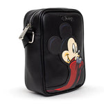 CROSSBODY BAG - DISNEY HALLOWEEN MICKEY MOUSE AND PLUTO DRACULA POSES BLACK