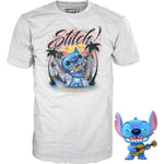 Lilo & Stitch Stitch with Ukelele Flocked Funko Pop! Vinyl Figure #1044 and Adult Pop! T-Shirt 2-Pack (Size L)
