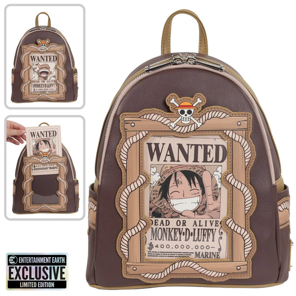 Loungefly-One Piece Wanted Dead or Alive Monkey D. Luffy Mini-Backpack - EE Exclusive