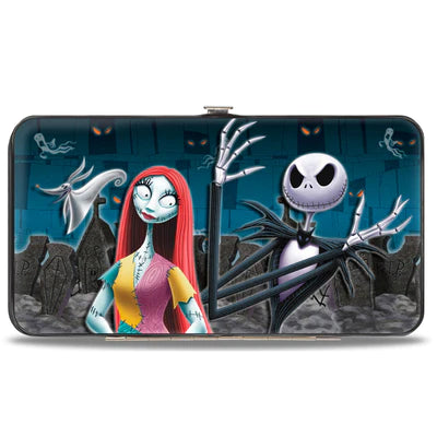 HINGED WALLET - NIGHTMARE BEFORE CHRISTMAS ZERO SALLY JACK + OOGIE BOOGIE CEMETERY SCENE