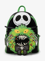 Loungefly Disney The Nightmare Before Christmas Jack Skellington Wreath Glow-in-the-Dark Light-Up Mini Backpack