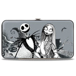 Hinged Wallet - Nightmare Before Christmas Jack & Sally Pose + Zero/Sally/Jack Cemetery Scene Grays