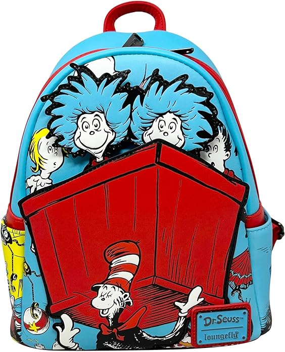 Loungefly Dr Seuss Thing 1 and 2 Interactive Cosplay Womens Double Strap Backpack