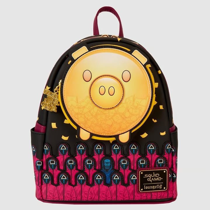 Loungefly-Squid Game Piggy Bank Masked Men Glow in the Dark Backpack