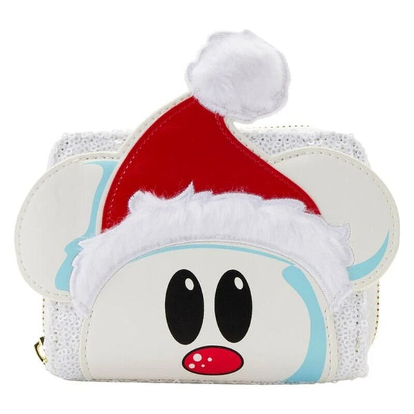 Loungefly Disney Mickey Mouse Snowman Sequin Wallet Character Zip Around