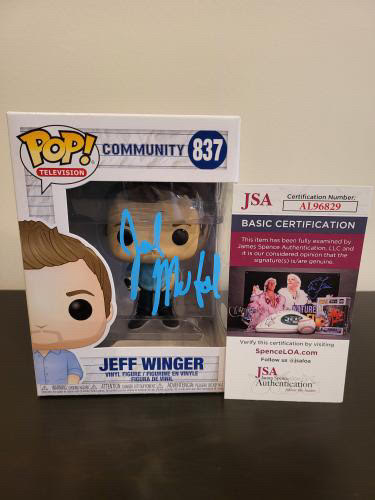 Joel McHale Signed and Inscribed Jeff Winger Community Funko Pop