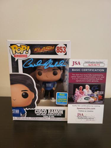Carlos Valdes Signed and Inscribed 2019 Summer Convention Exclusive Cisco Ramon (The Flash) Funko Pop