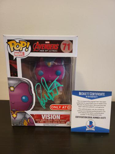 Paul Bettany Signed Target Exclusive Avengers Age of Ultron Vision Funko Pop