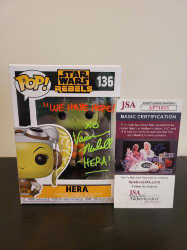 Vanessa Marshall Dual-Color Signed and Inscribed Star Wars Rebels Hera Funko Pop