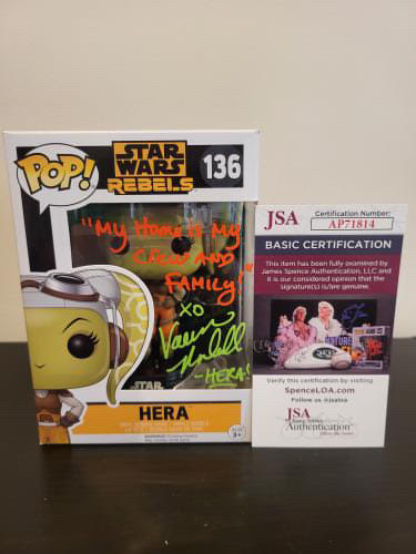 Vanessa Marshall Dual-Color Signed and Inscribed Star Wars Rebels Hera Funko Pop