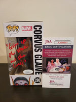 James Michael Shaw Dual-Color Signed and Inscribed Avengers Infinity War Corvus Glaive Funko Pop