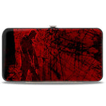 Hinged Wallet - Friday the 13th JASON Mask Splatter + Jason Walking Pose Black/Reds