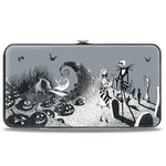 Hinged Wallet - Nightmare Before Christmas Jack & Sally Pose + Zero/Sally/Jack Cemetery Scene Grays