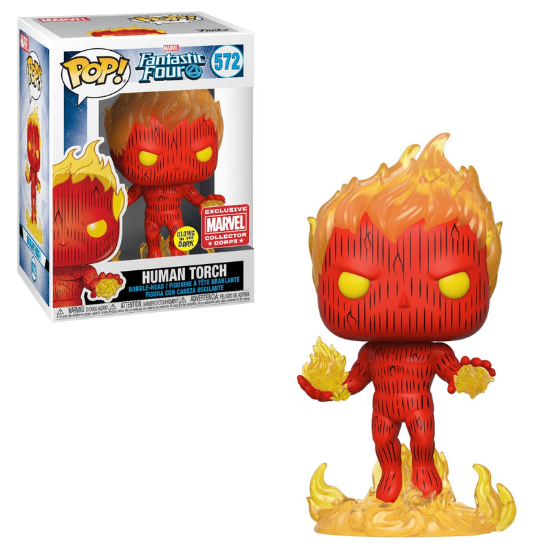 Marvel Fantastic Four - Human Torch (GITD) (Collector Corps) #572