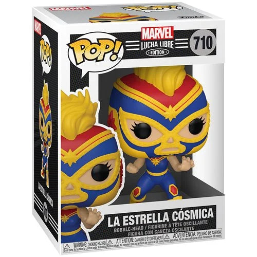 Marvel Luchadores La Estrella Cosmica Captain Marvel Pop! Vinyl Figure #710