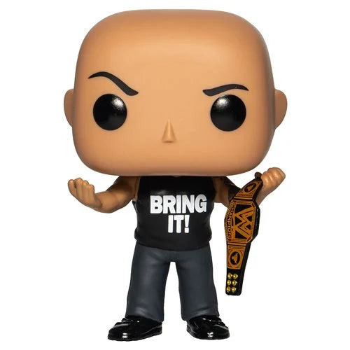 WWE The Rock with Championship Belt Pop! Vinyl Figure - EE Exclusive #91